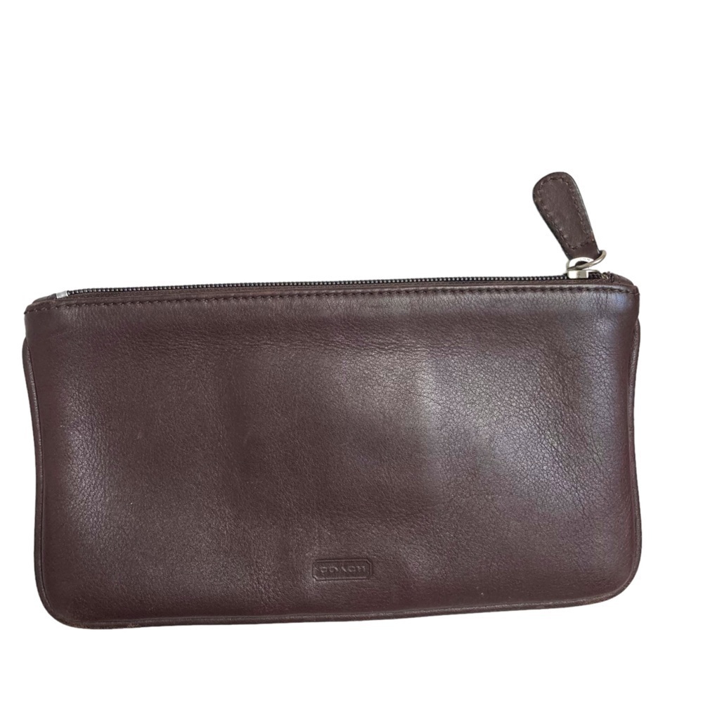 Coach vintage brown leather slim clutch bag - Picture 2 of 7